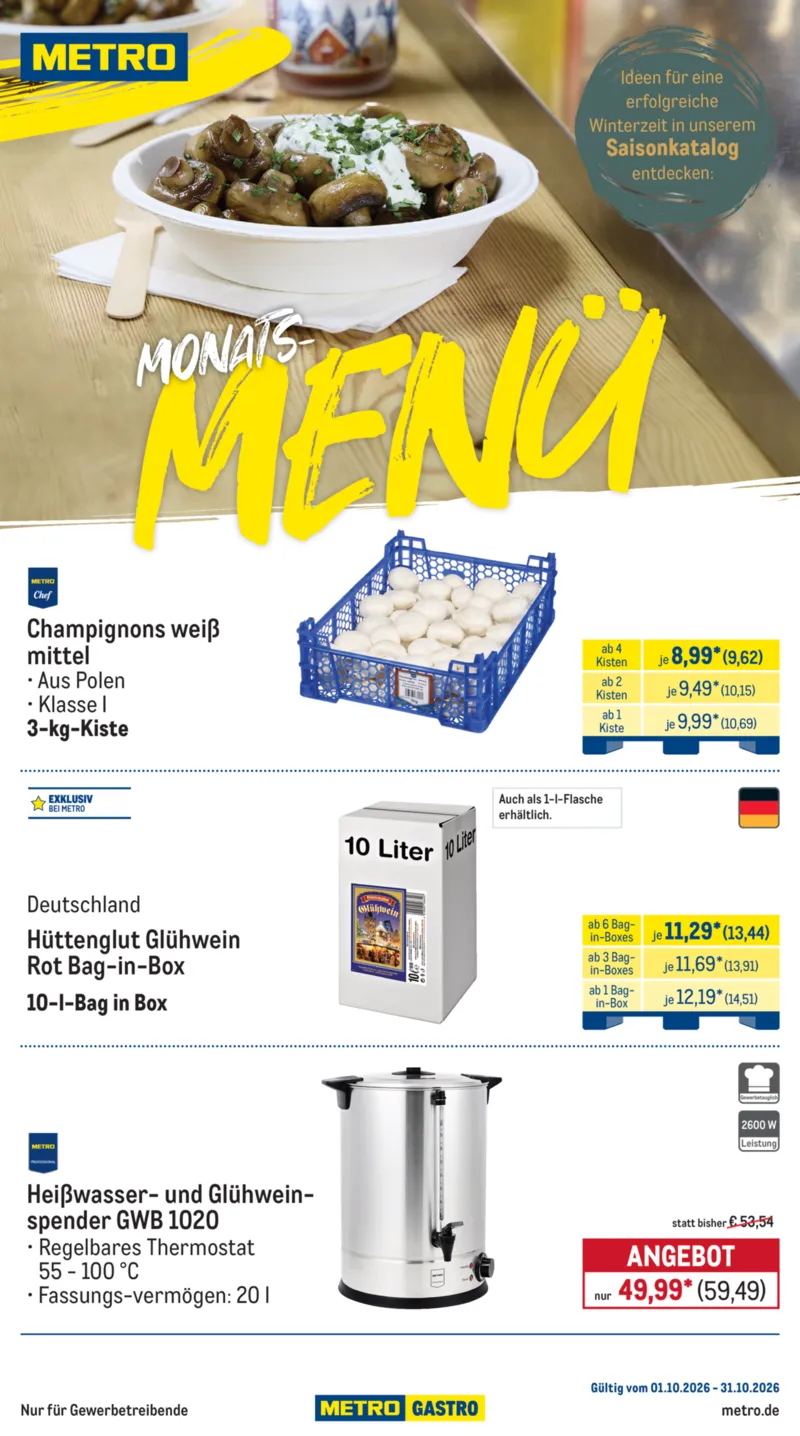 METRO Prospekt vom 01.10.2026, Seite 1
