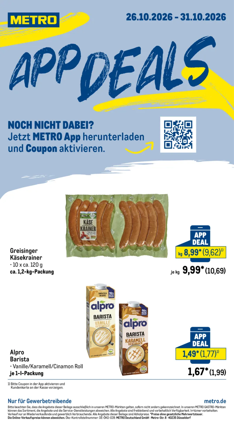 METRO Prospekt vom 26.10.2026, Seite 1