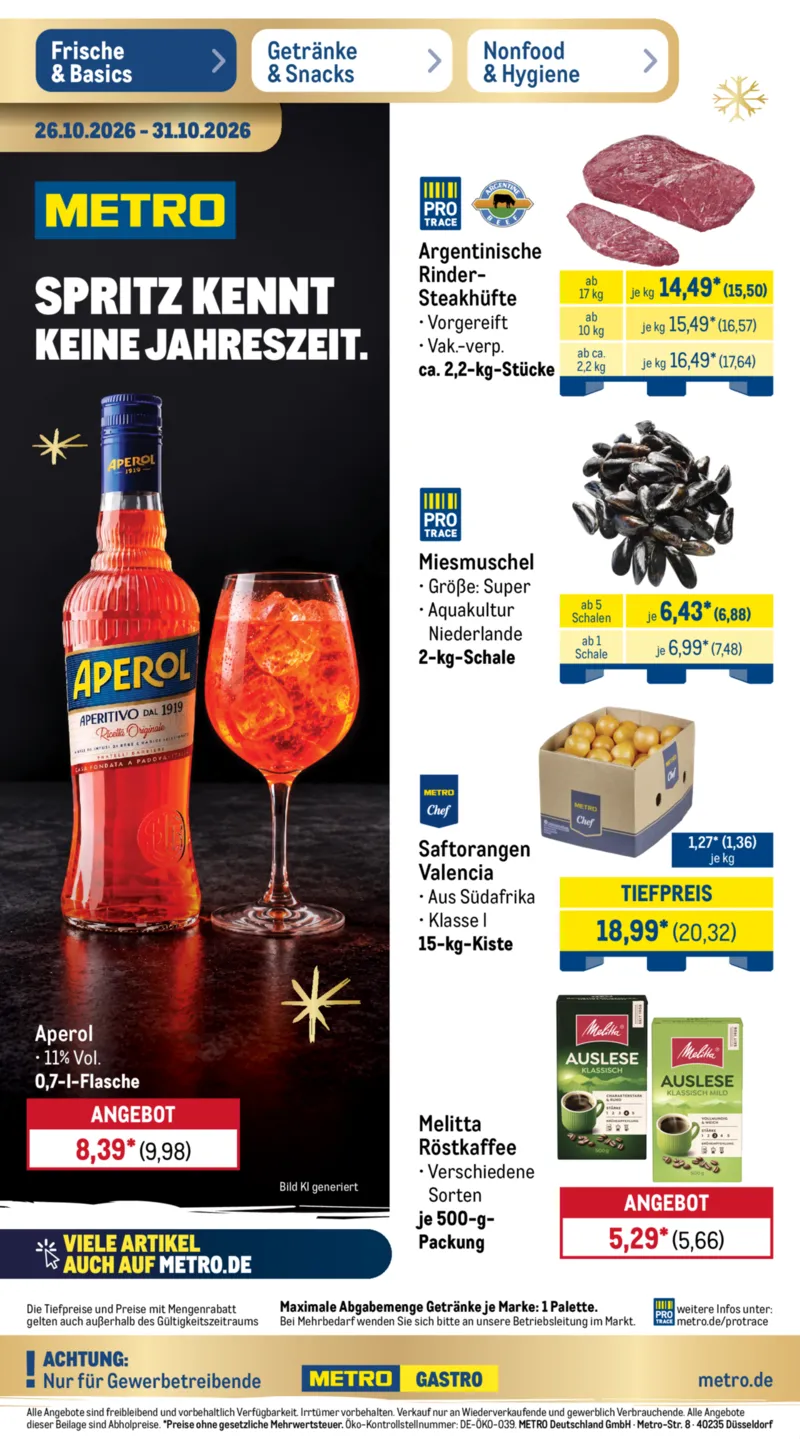 METRO Prospekt vom 26.10.2026, Seite 1