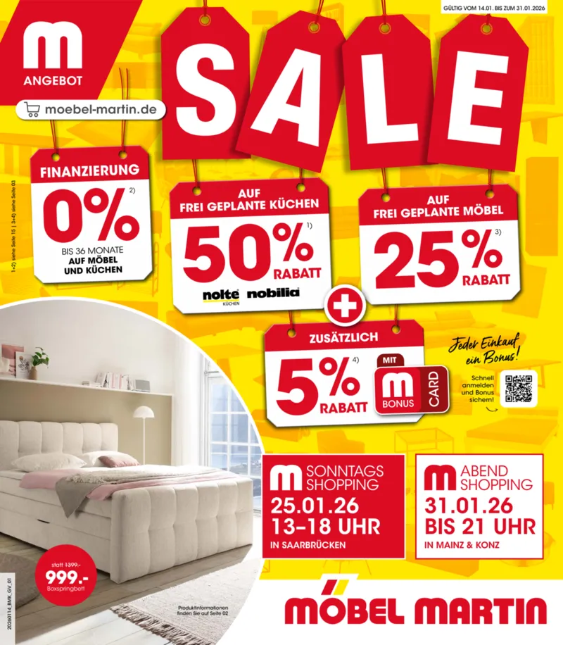 Möbel Martin Prospekt vom 14.01.2026, Seite 1