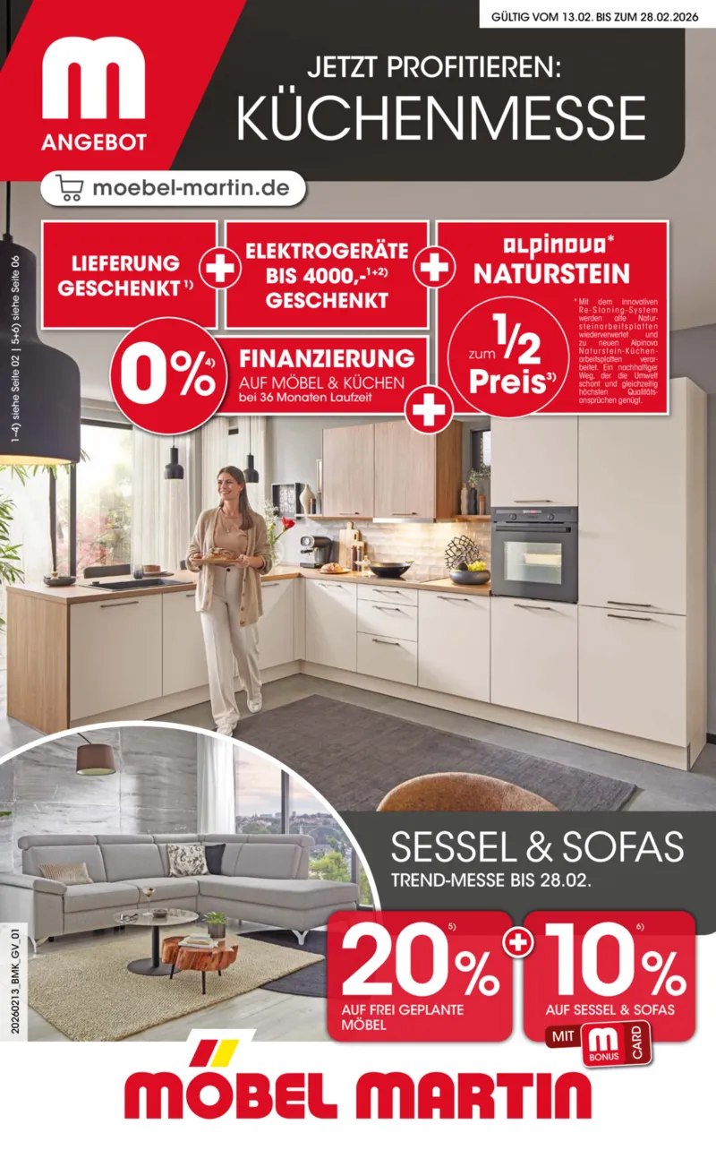Möbel Martin Prospekt vom 13.02.2026, Seite 1