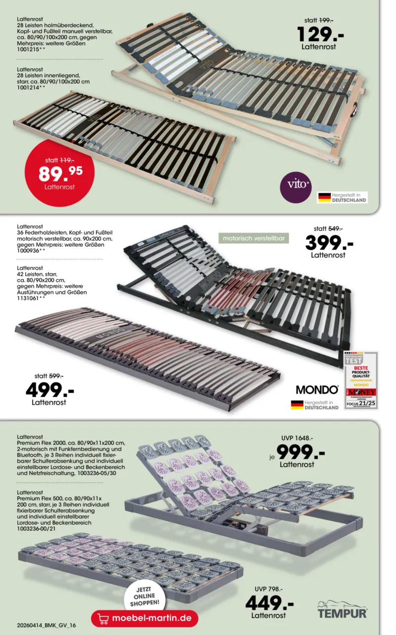 Möbel Martin Prospekt vom 14.04.2026, Seite 16