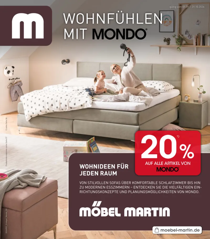 Möbel Martin Prospekt vom 01.09.2026, Seite 1