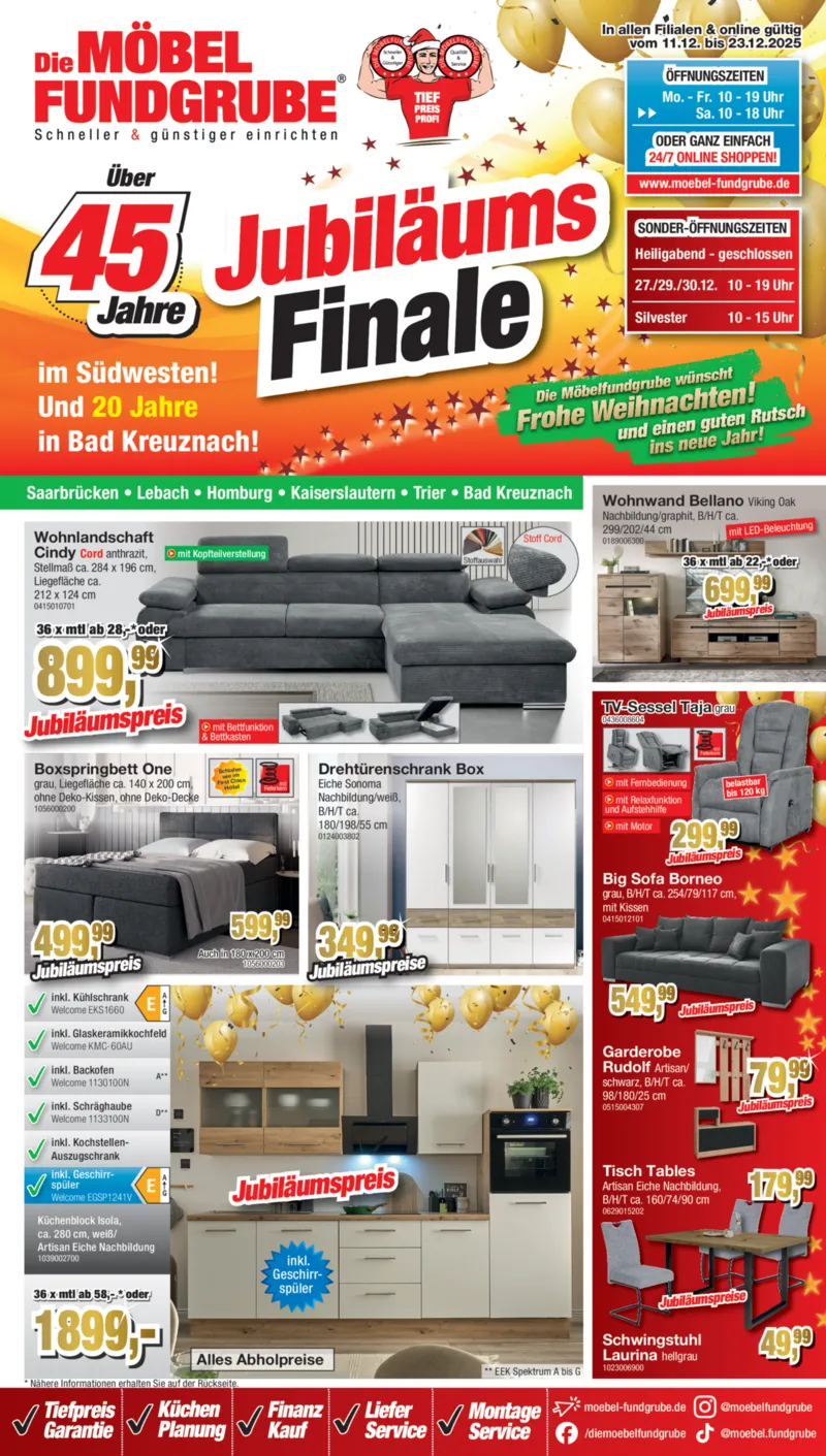 Möbelfundgrube Prospekt vom 11.12.2025, Seite 1