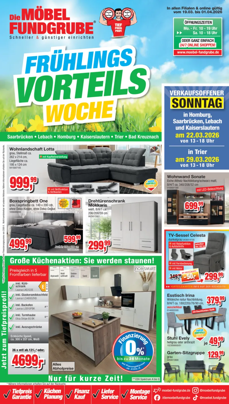 Möbelfundgrube Prospekt vom 19.03.2026, Seite 1