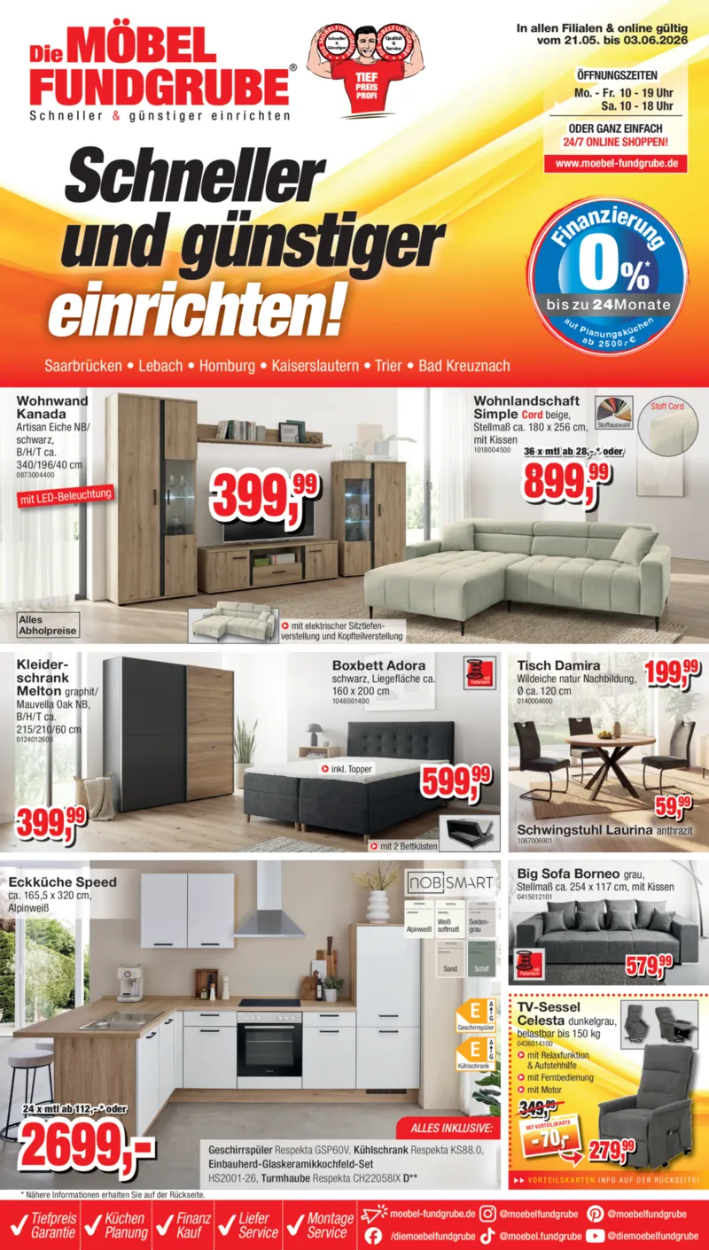 Möbelfundgrube Prospekt vom 21.05.2026, Seite 1