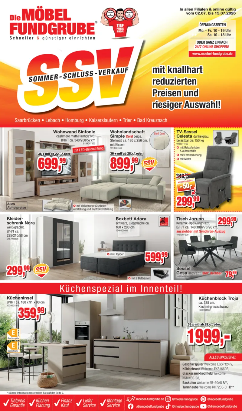 Möbelfundgrube Prospekt vom 02.07.2026, Seite 1