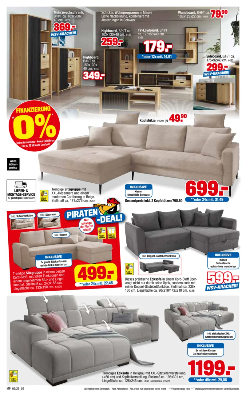 Möbelpiraten Prospekt vom 31.01.2026, Seite 2