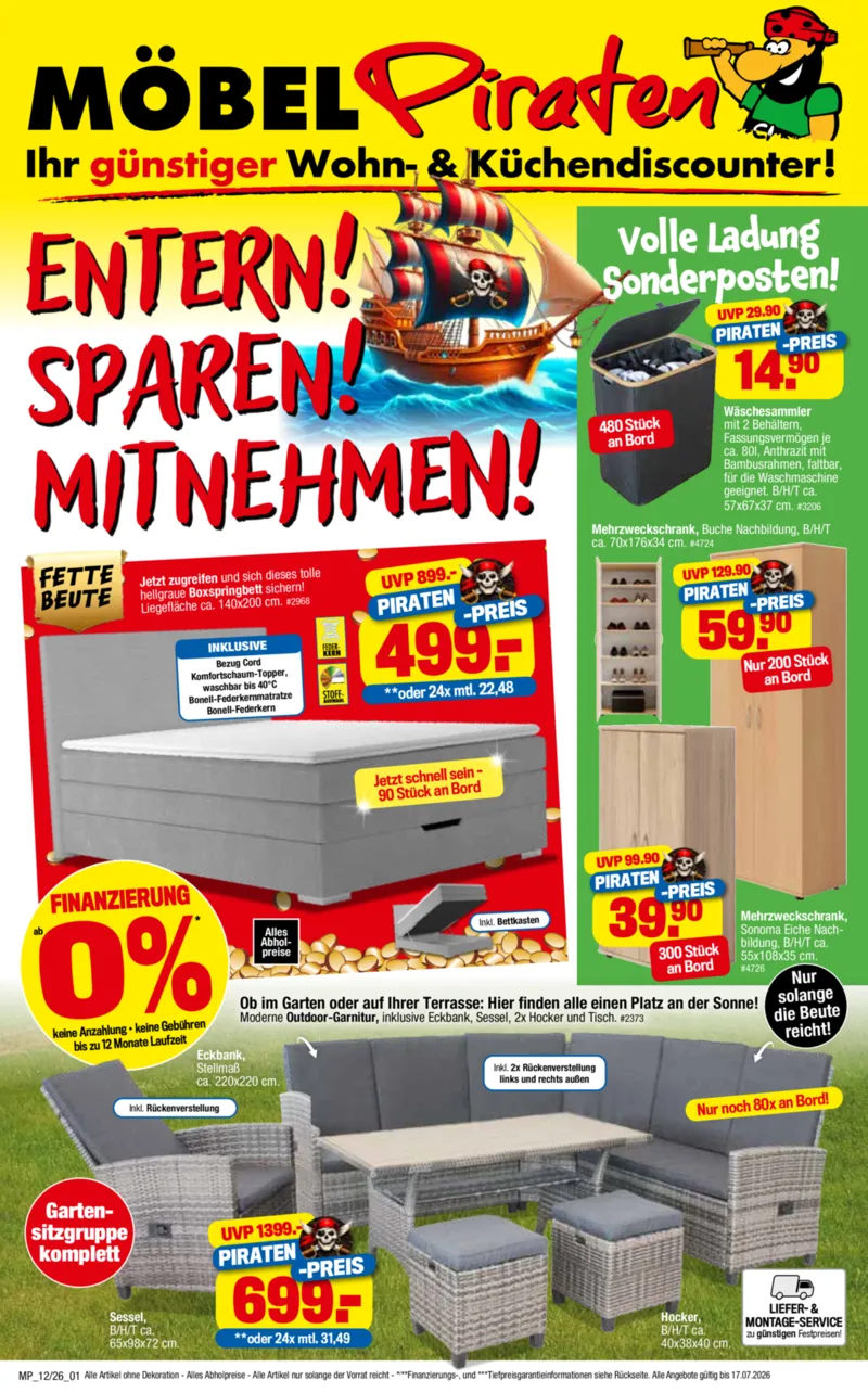 Möbelpiraten Prospekt vom 27.06.2026, Seite 1