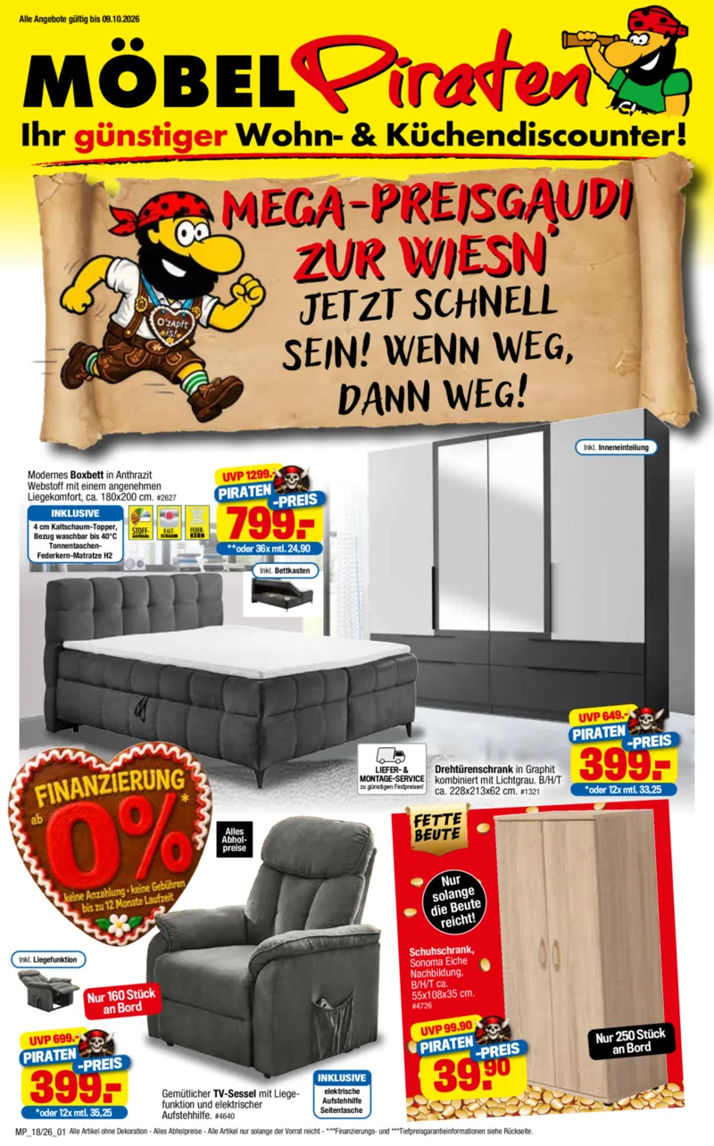Möbelpiraten Prospekt vom 26.09.2026, Seite 1