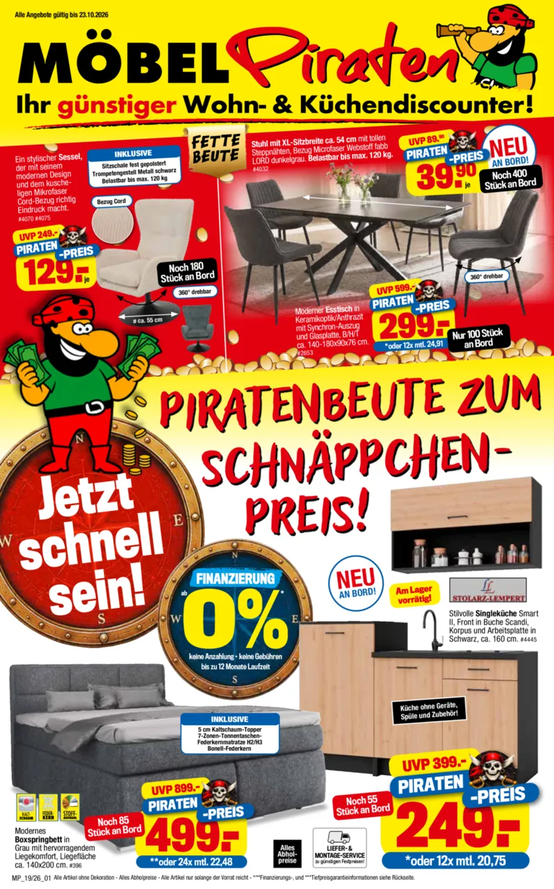 Möbelpiraten Prospekt vom 10.10.2026, Seite 1
