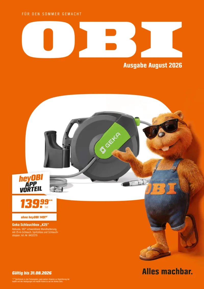 OBI Prospekt vom 01.08.2026, Seite 1