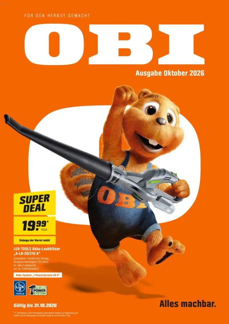 OBI Prospekt vom 01.10.2026, Seite 1