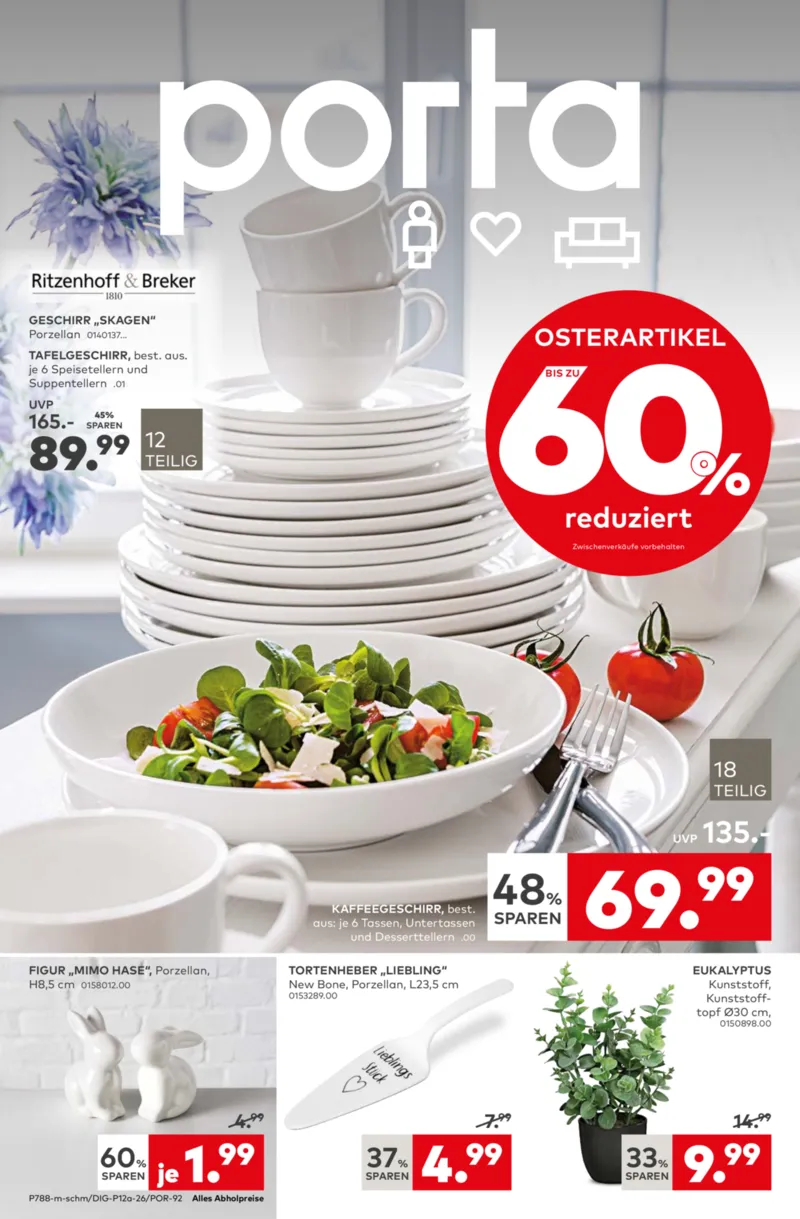 porta Möbel Prospekt vom 09.03.2026, Seite 1