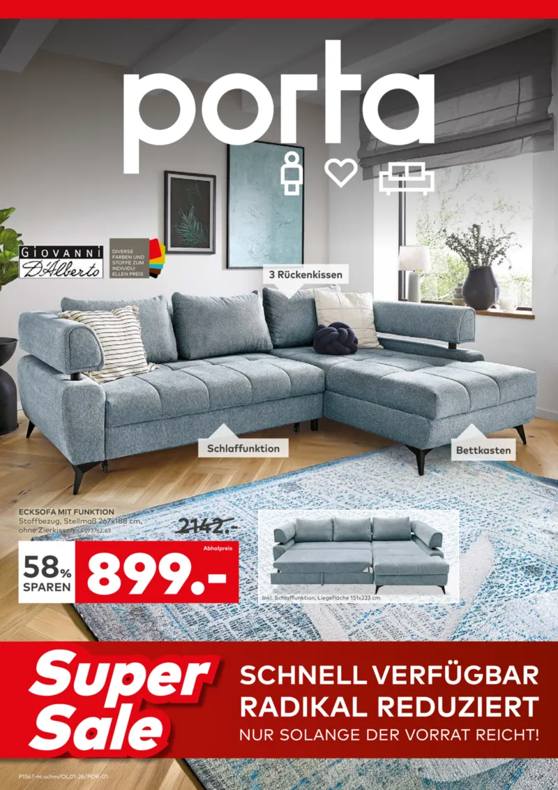 porta Möbel Prospekt vom 27.07.2026, Seite 1