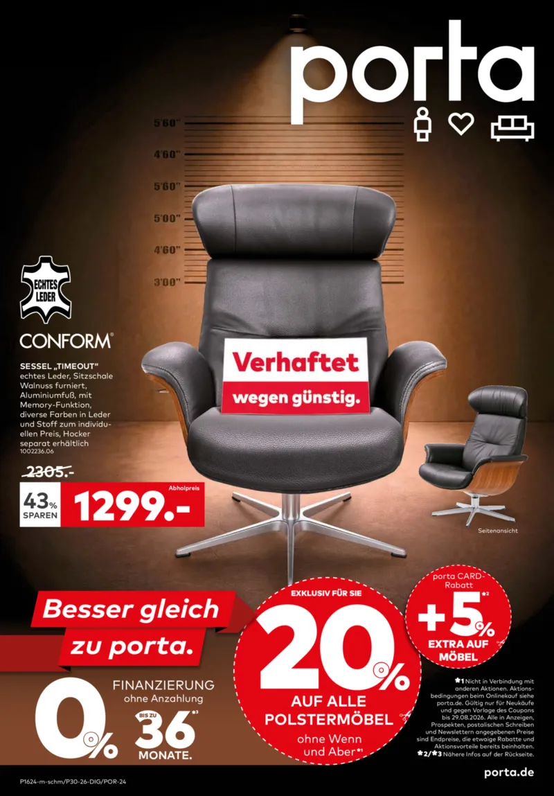 porta Möbel Prospekt vom 24.08.2026, Seite 1