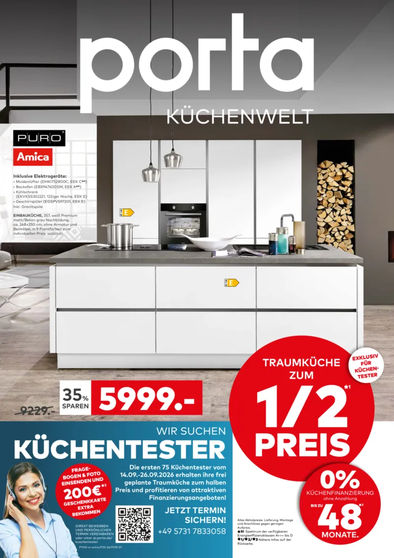 porta Möbel Prospekt vom 14.09.2026, Seite 1