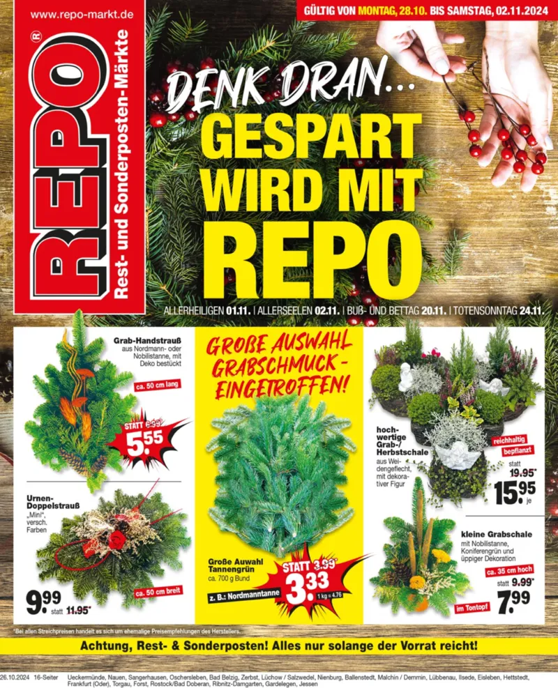 REPO-Markt Prospekt vom 28.10.2024, Seite 1