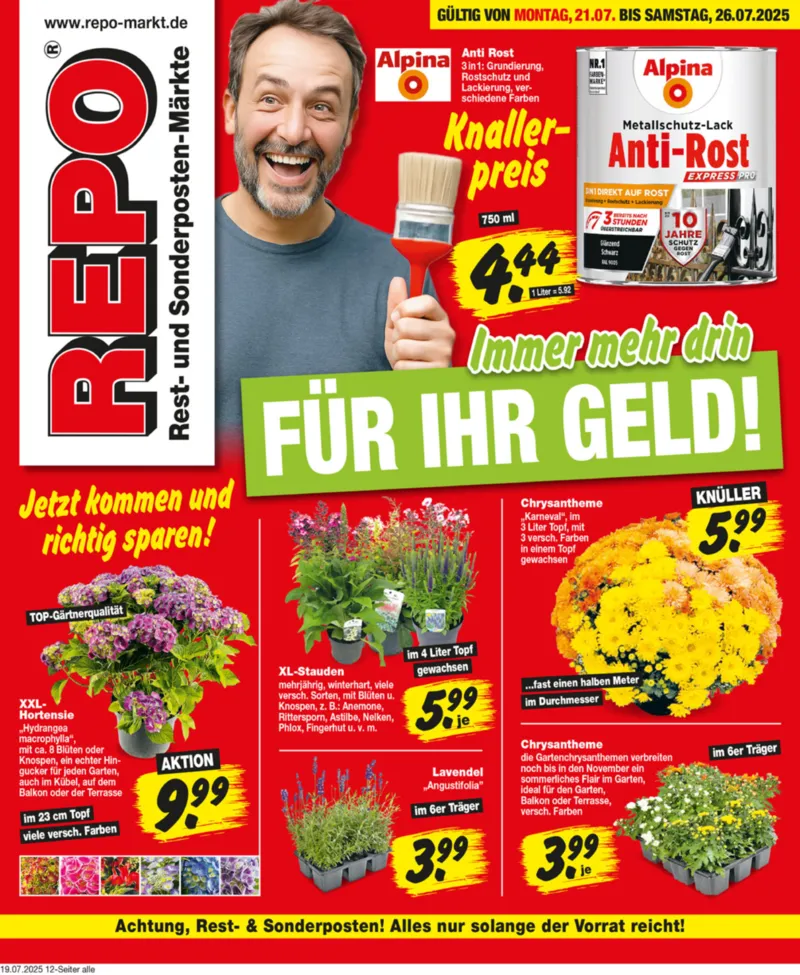 REPO-Markt Prospekt vom 21.07.2025, Seite 1