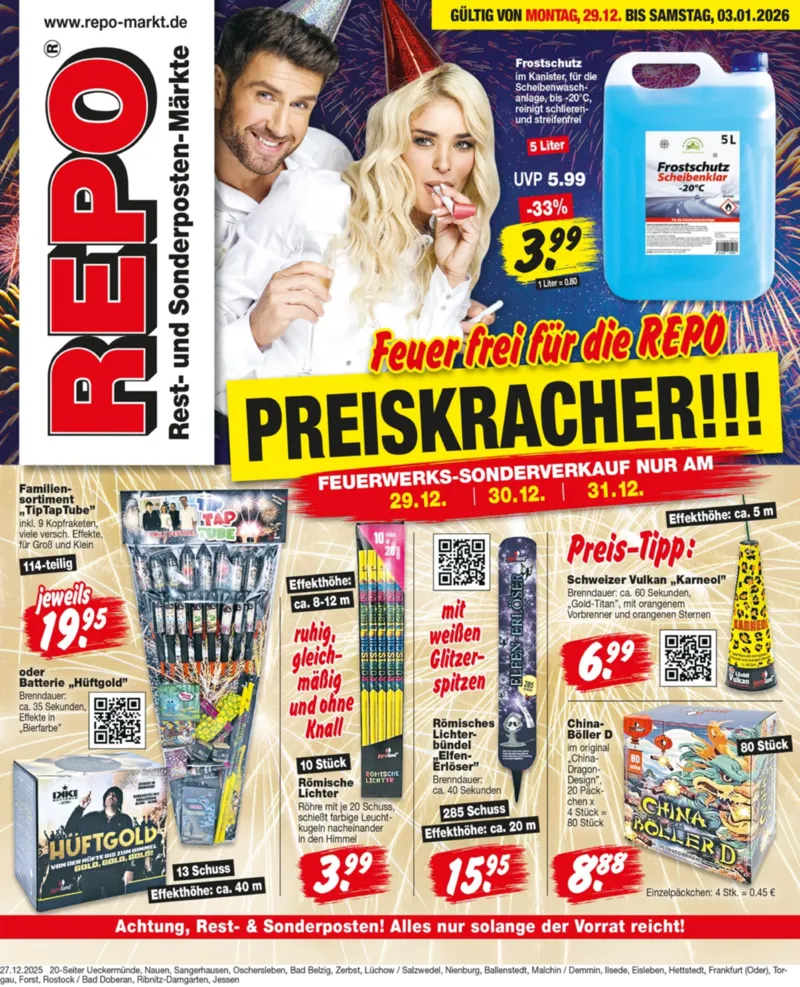 REPO-Markt Prospekt vom 29.12.2025, Seite 1