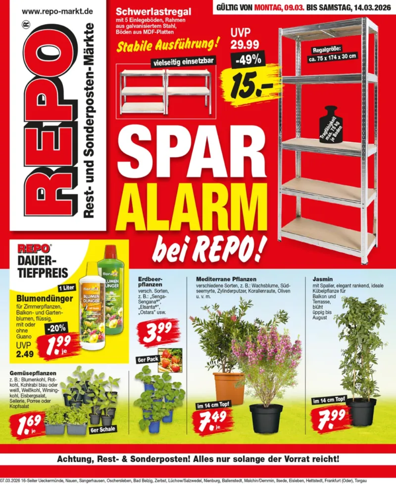 REPO-Markt Prospekt vom 09.03.2026, Seite 1