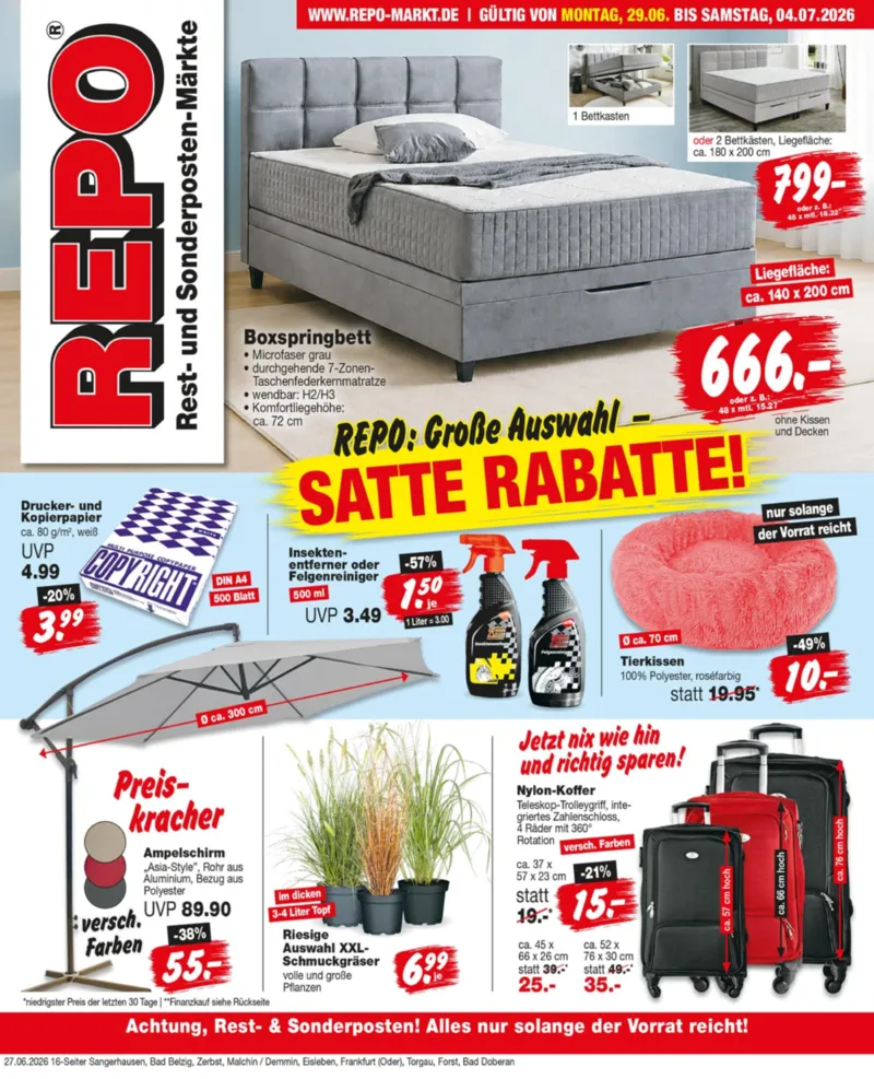REPO-Markt Prospekt vom 29.06.2026, Seite 1
