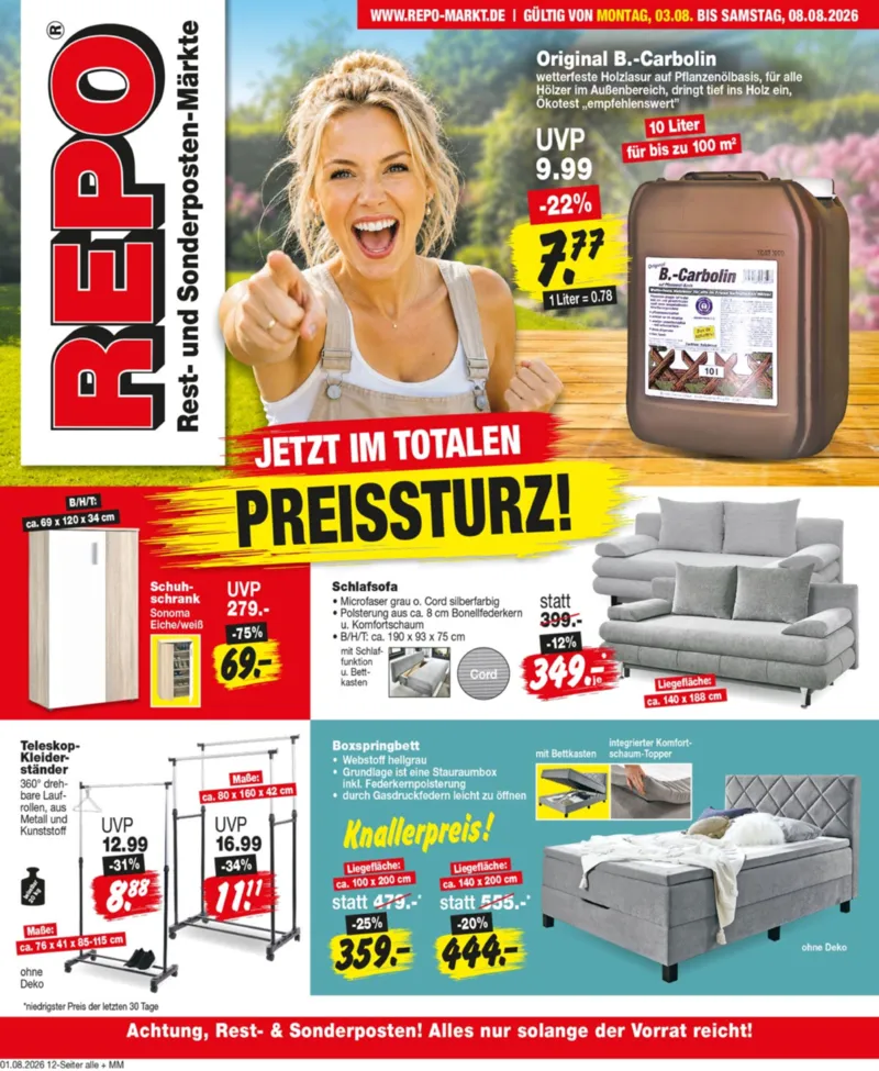 REPO-Markt Prospekt vom 03.08.2026, Seite 1