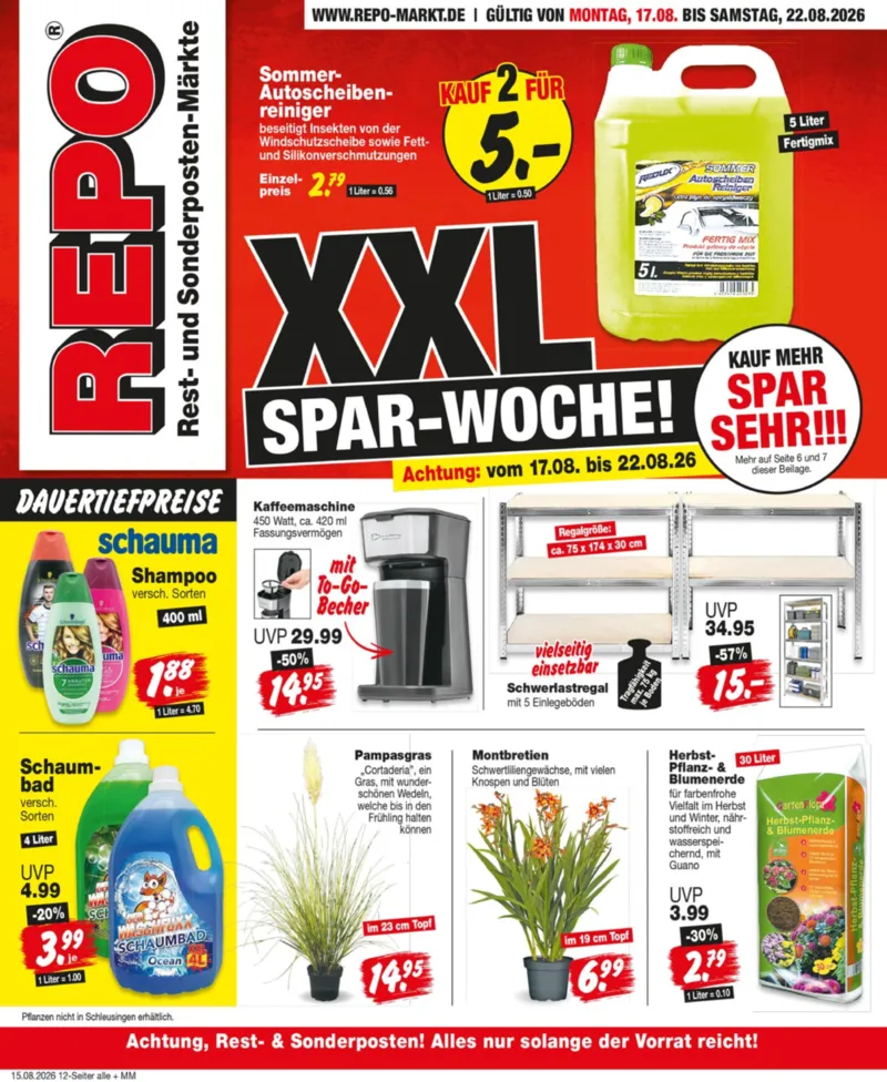 REPO-Markt Prospekt vom 17.08.2026, Seite 1