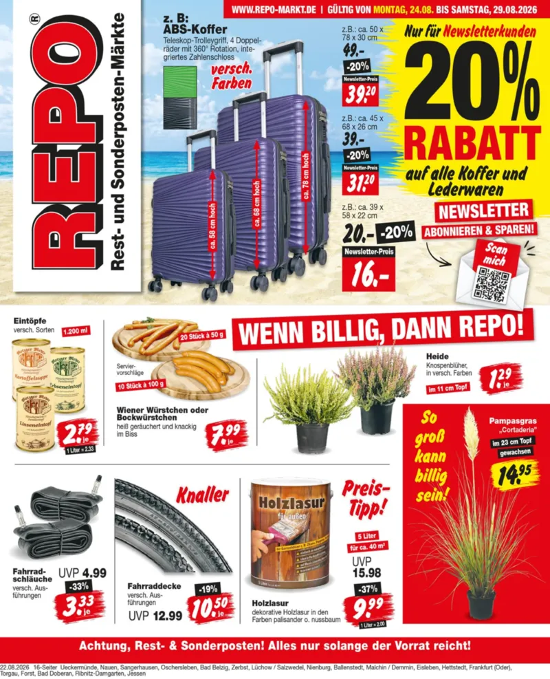 REPO-Markt Prospekt vom 24.08.2026, Seite 1