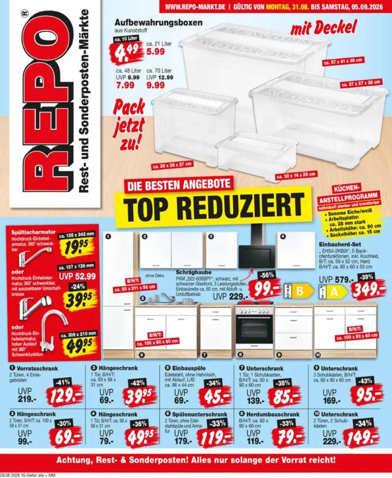 REPO-Markt Prospekt vom 31.08.2026, Seite 1