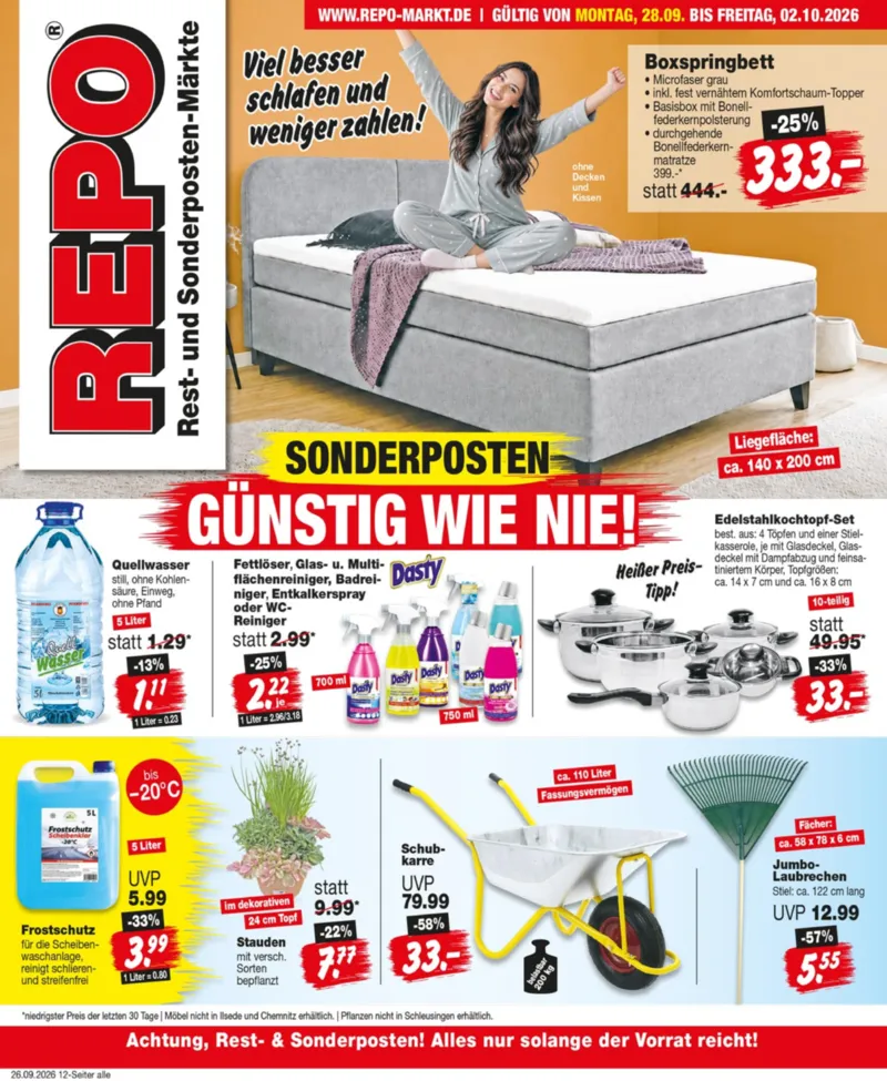 REPO-Markt Prospekt vom 28.09.2026, Seite 1