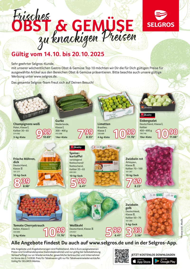 Selgros Prospekt vom 14.10.2025, Seite 1 Selgros Prospekt vom 14.10.2025, Seite 1