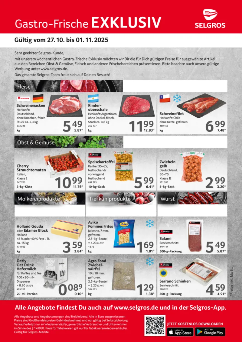 Selgros Prospekt vom 27.10.2025, Seite 1 Selgros Prospekt vom 27.10.2025, Seite 1