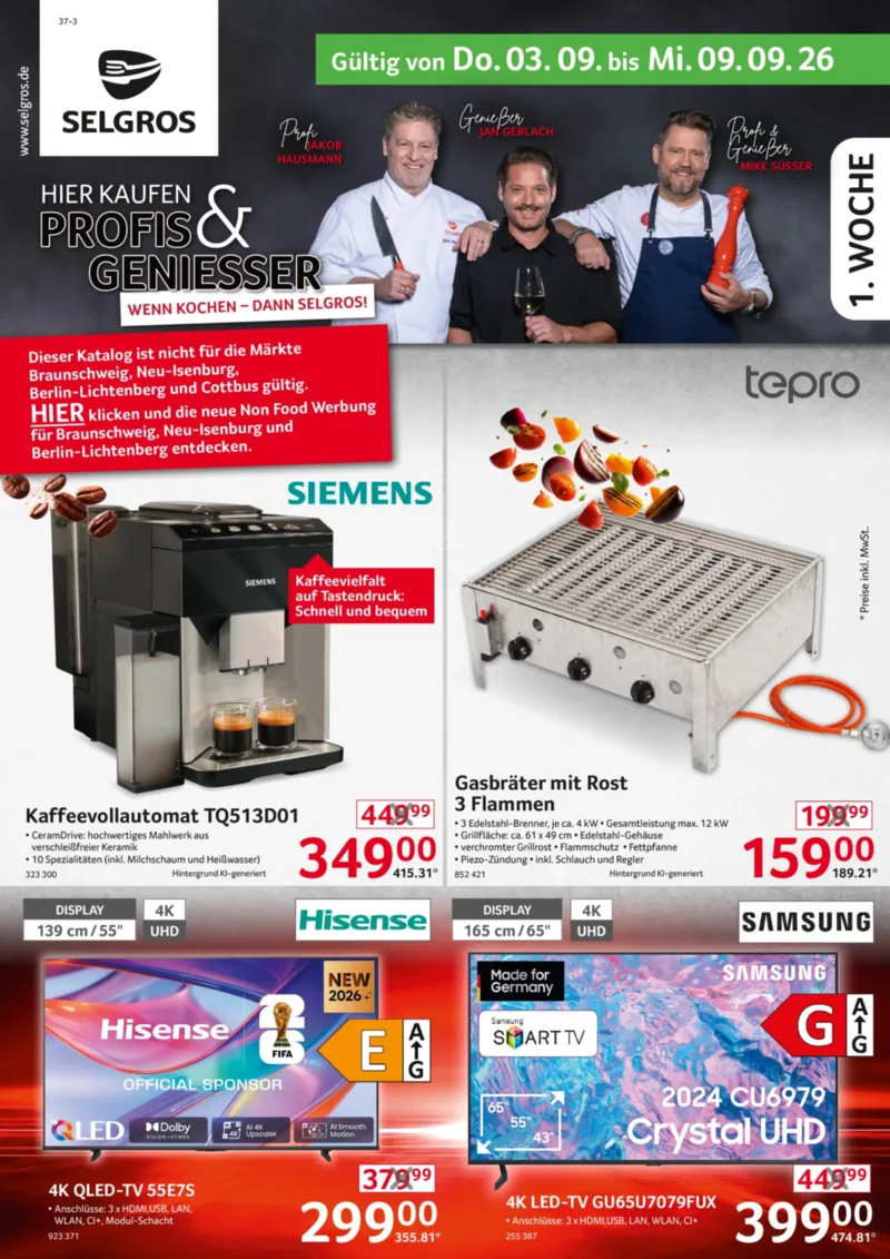 Selgros Prospekt vom 03.09.2026, Seite 1