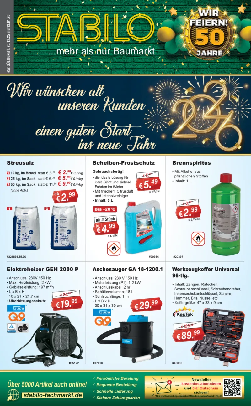 Stabilo Fachmarkt Prospekt vom 25.12.2025, Seite 1
