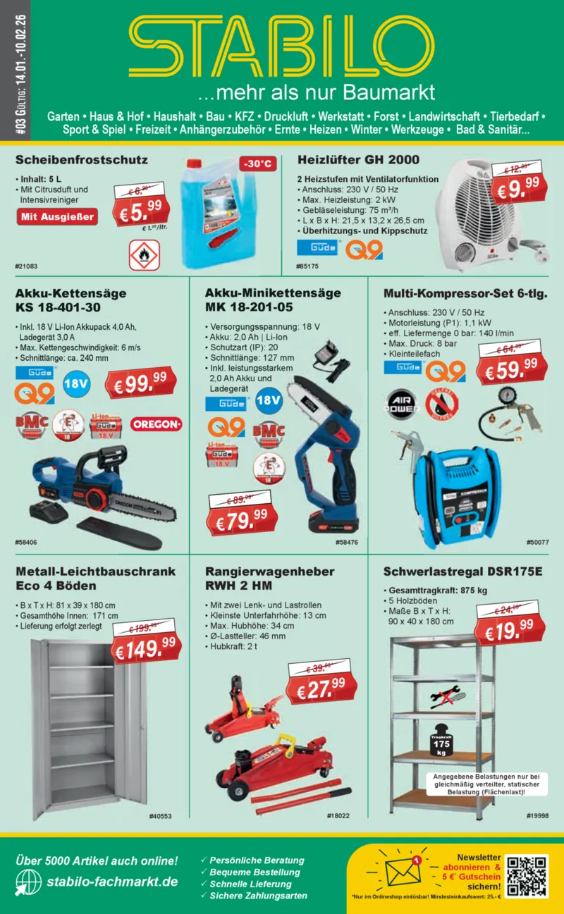 Stabilo Fachmarkt Prospekt vom 14.01.2026, Seite 1
