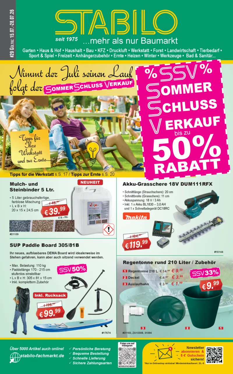 Stabilo Fachmarkt Prospekt vom 15.07.2026, Seite 1