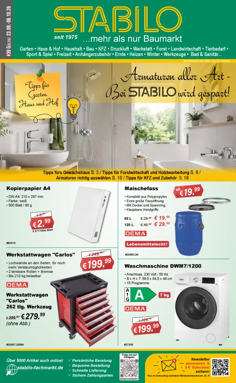 Stabilo Fachmarkt Prospekt vom 23.09.2026, Seite 1