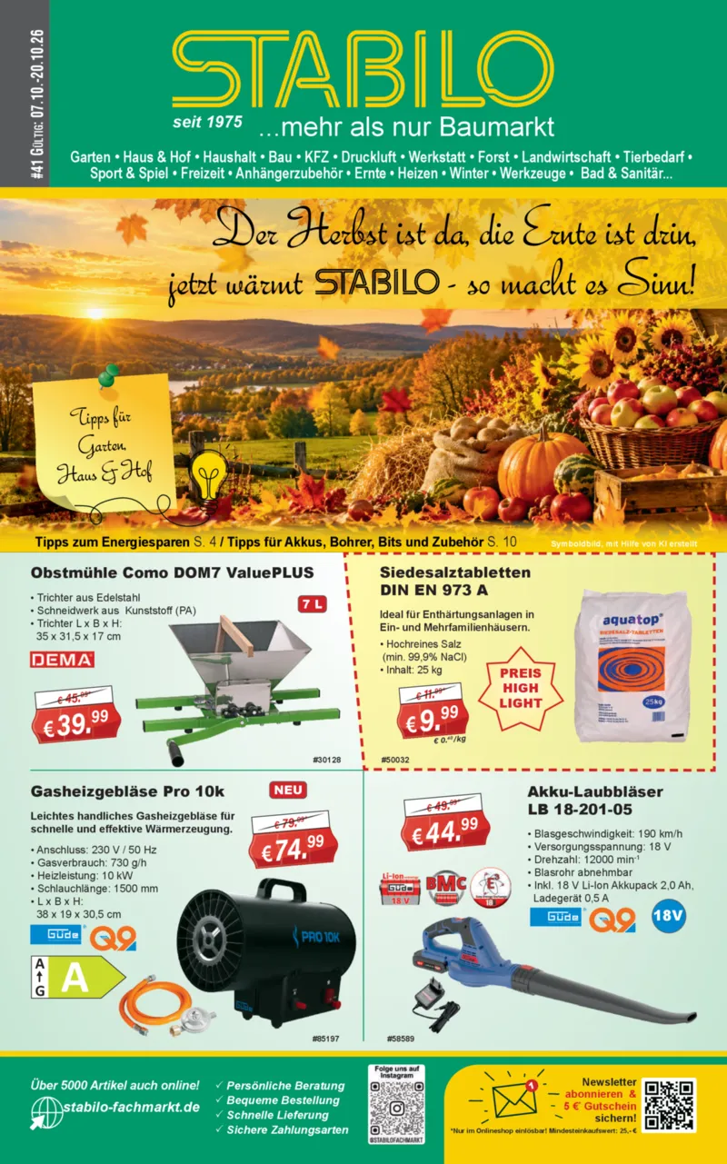 Stabilo Fachmarkt Prospekt vom 07.10.2026, Seite 1