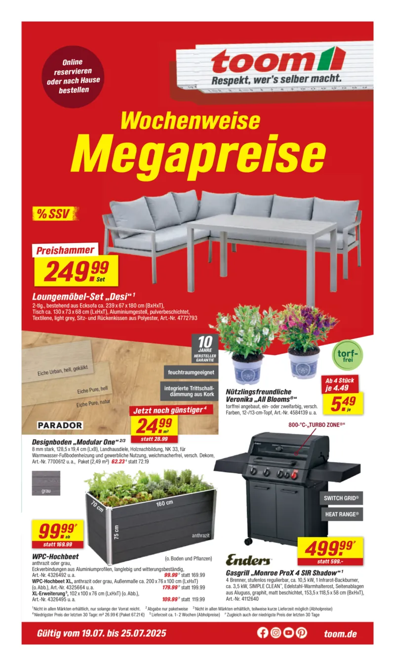 toom Prospekt vom 19.07.2025, Seite 1