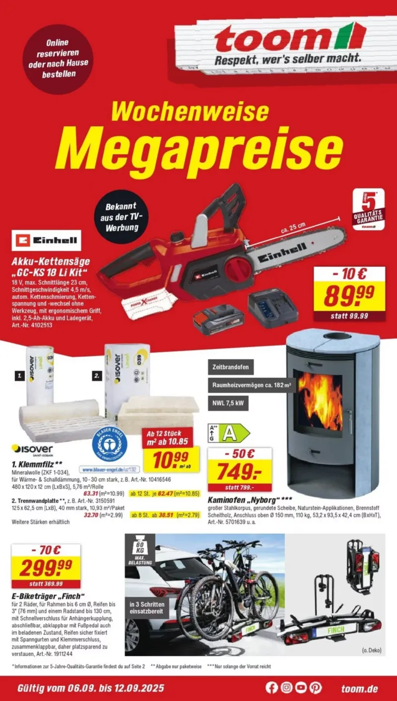 toom Prospekt vom 06.09.2025, Seite 1