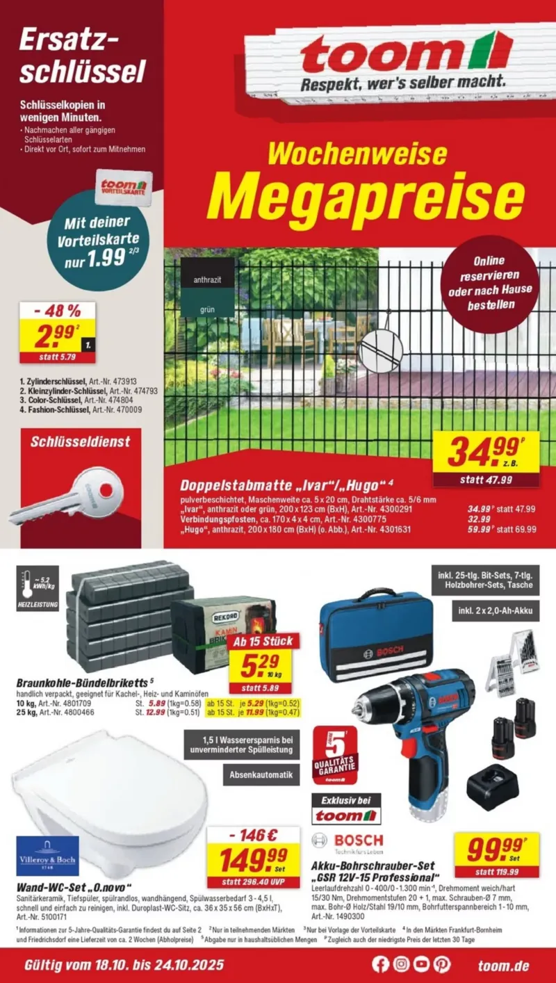 toom Prospekt vom 18.10.2025, Seite 1