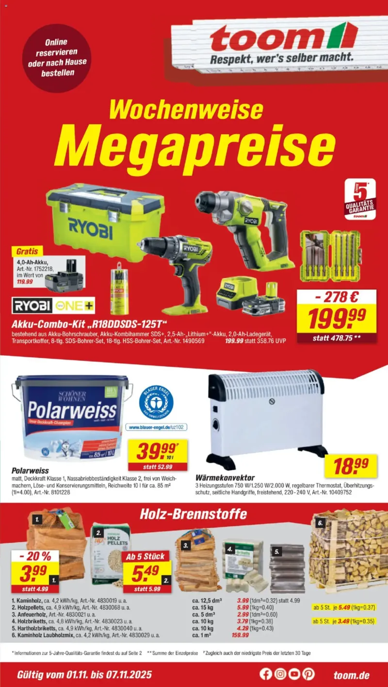 toom Prospekt vom 01.11.2025, Seite 1