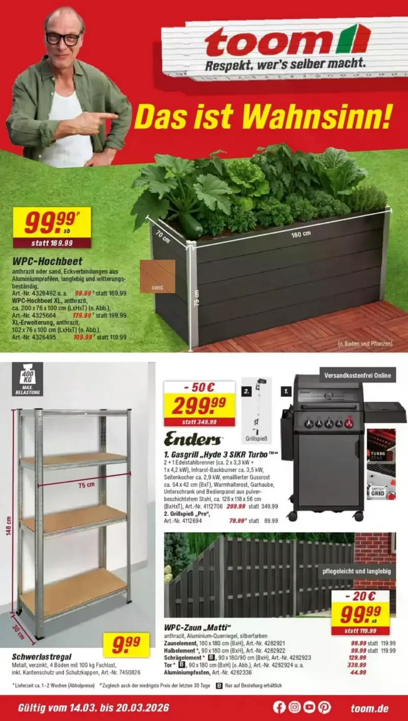 toom Prospekt vom 14.03.2026, Seite 1