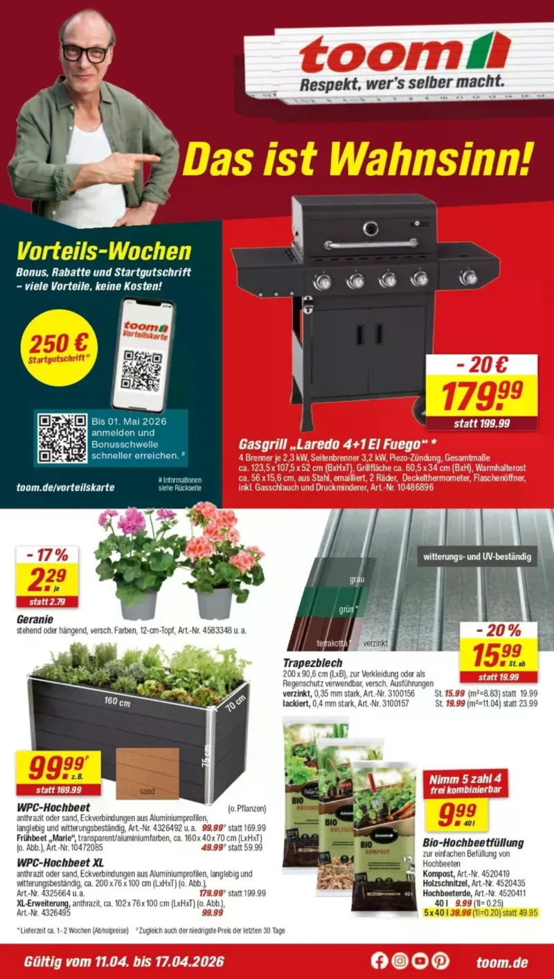 toom Prospekt vom 11.04.2026, Seite 1