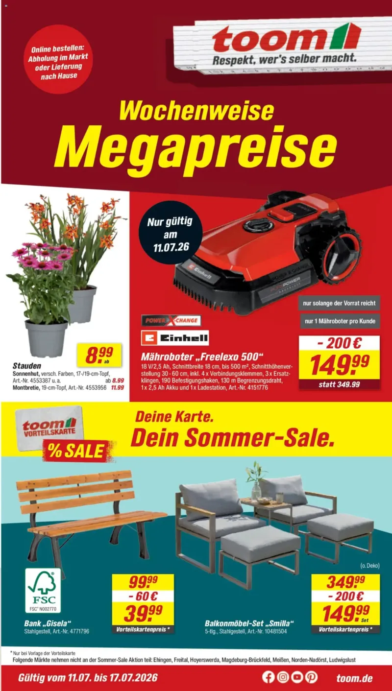 toom Prospekt vom 11.07.2026, Seite 1