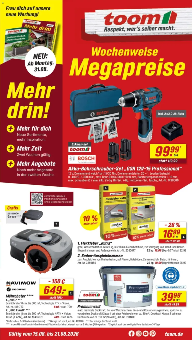 toom Prospekt vom 15.08.2026, Seite 1