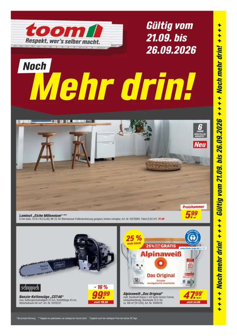 toom Prospekt vom 21.09.2026, Seite 1