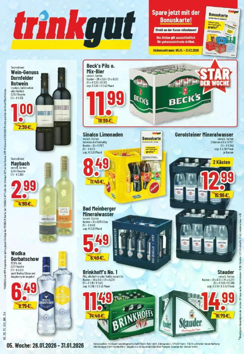 trinkgut Prospekt vom 26.01.2026, Seite 1