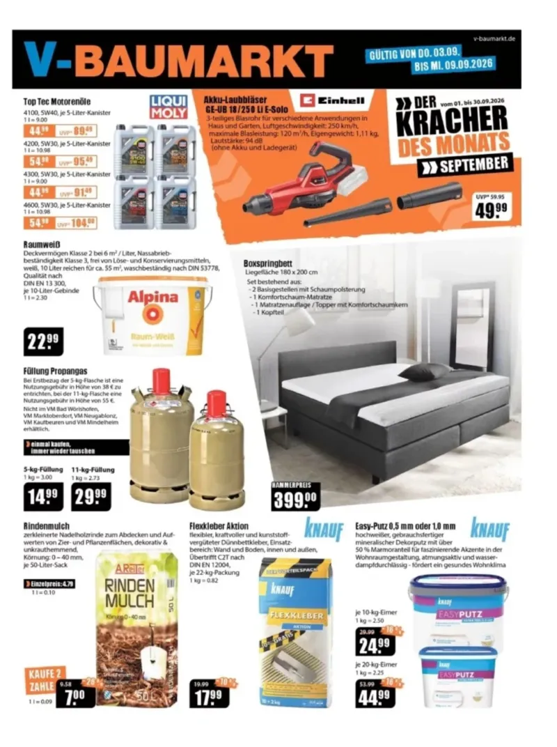 V-Baumarkt Prospekt vom 03.09.2026, Seite 1
